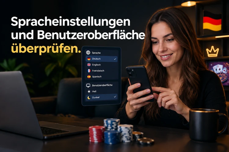 Spracheinstellungen und Benutzeroberfläche überprüfen