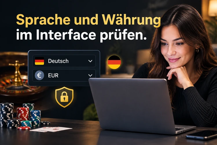 Sprache und Währung im Interface prüfen